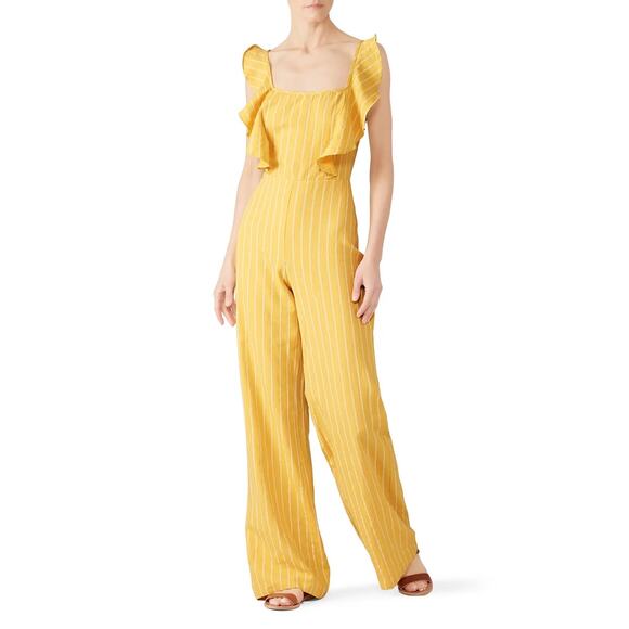 léRumi Reagan Jumpsuit – Yellow Stripe – Size Medium – Excellent Condition - Picture 1 of 9